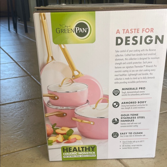 GreenPan Pink Ceramic Nonstick Cookware Collection - Picture 1 of 3